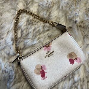 Coach White and Pink Floral Women's Bag